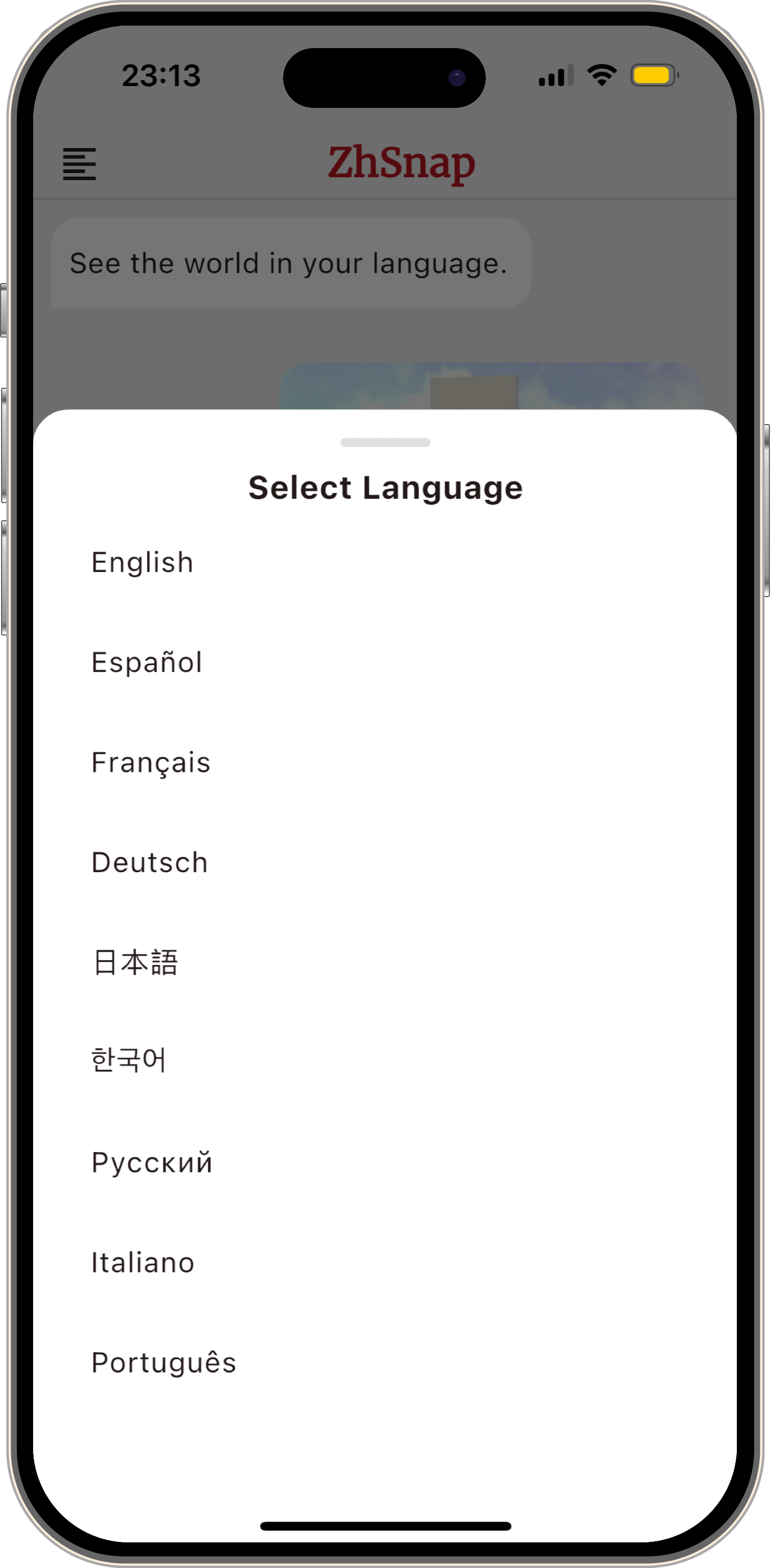 Multiple language support